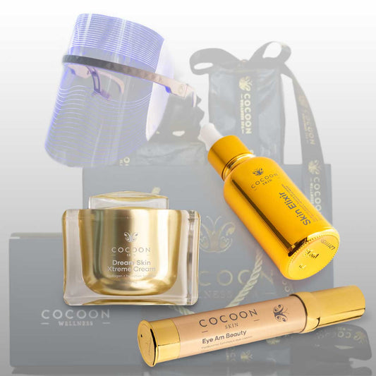 Pack Promoción Antiedad para la Piel con Skin Elixir, Eye Am Beauty, Dream Skin Xtreme Cream y máscara LED